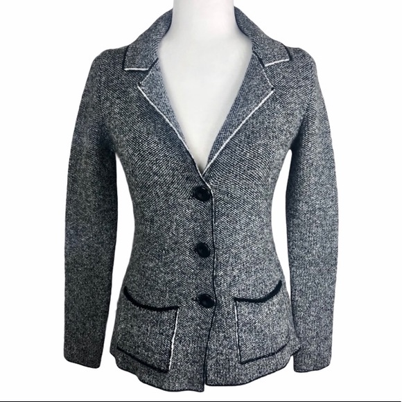 COCOGIO Sweater Blazer Italian Wool Blend Cardigan - Picture 1 of 8